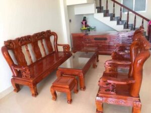 Bàn ghế phòng khách bộ bàn ghế gỗ xoan ta
