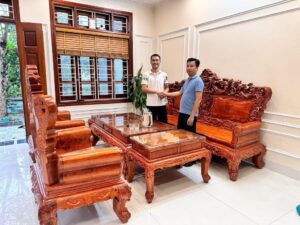 Bộ Bàn Ghế Louis Hoàng Gia Tân Cổ Điển Chân 14 Gỗ Hương Đá 6 Món Mẫu Đục Mới Nhất 2023 (Anh Chiến, Thái Nguyên)